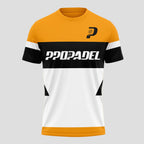 Diseño de Bloques de Color Amarillo Negro Blanco Camiseta de Pádel