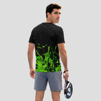 Black Splatter Neon Green – Padel T-Shirt