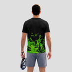 Black Splatter Neon Green – Padel T-Shirt