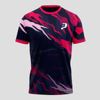 Pink Fuchsia and Navy Blue Flames – Padel T-Shirt