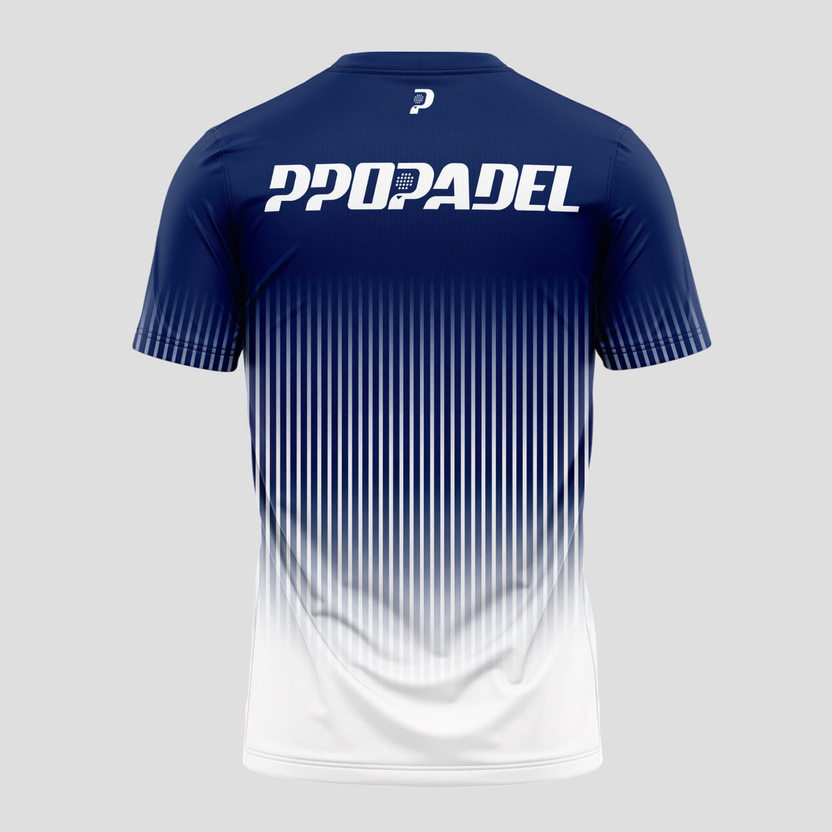 Navy Blue Padel T-Shirt With Vertical Line Gradient