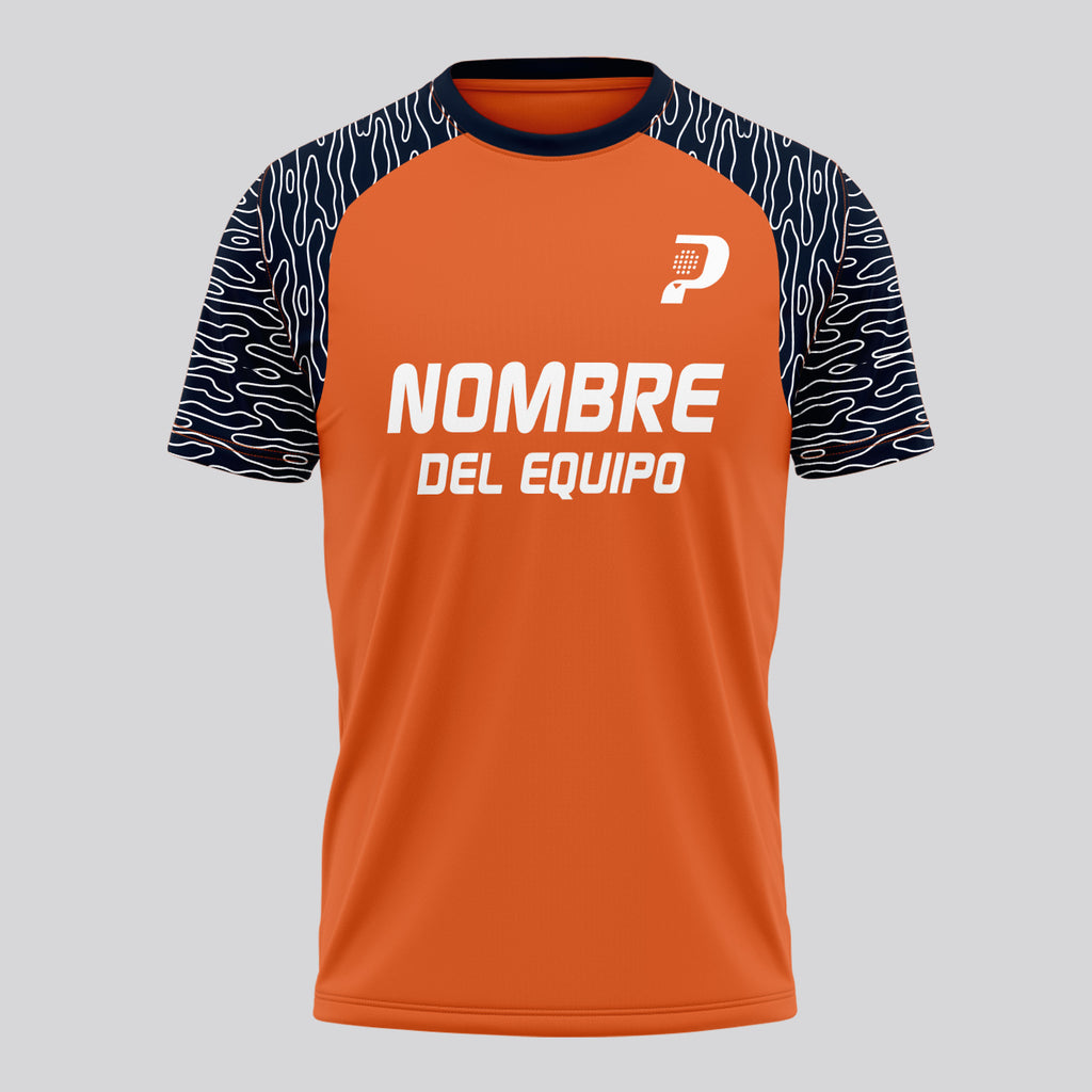 Design Phrase Padel Printed Sleeves Orange Padel T-Shirt