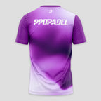 Patrón Degradado Difuminado Violeta Blanco Camiseta de Pádel