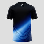 Gradient Blue Black Flash Pattern Featured Padel T-Shirt