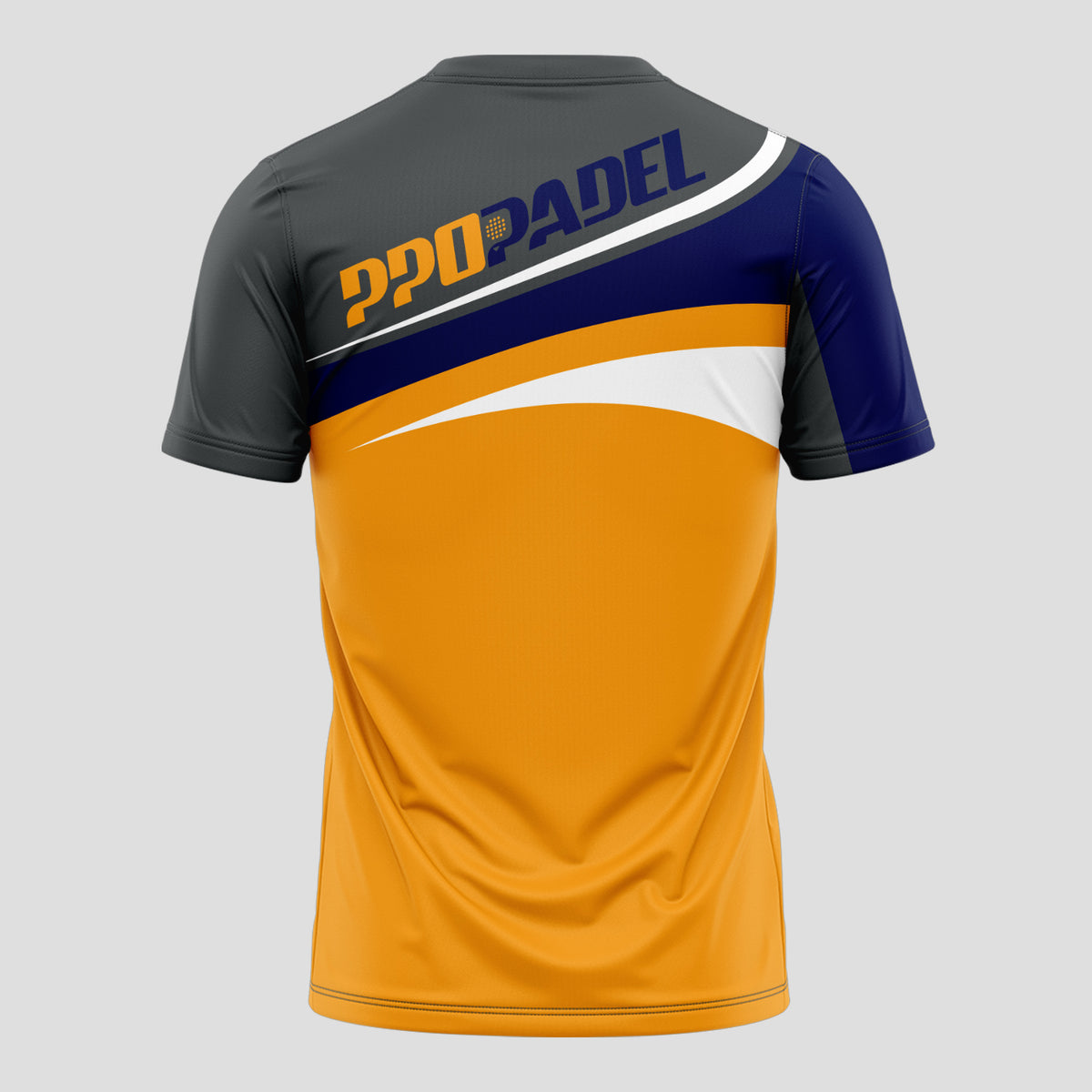 Estilo Deportivo Tricolor Naranja Gris – Camiseta de Pádel
