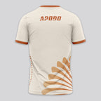 Patrón Abanico Radial Naranja Beige Destacado Camiseta de Pádel