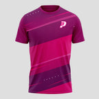 Magenta Violet Diagonal Block Pattern Padel T-Shirt