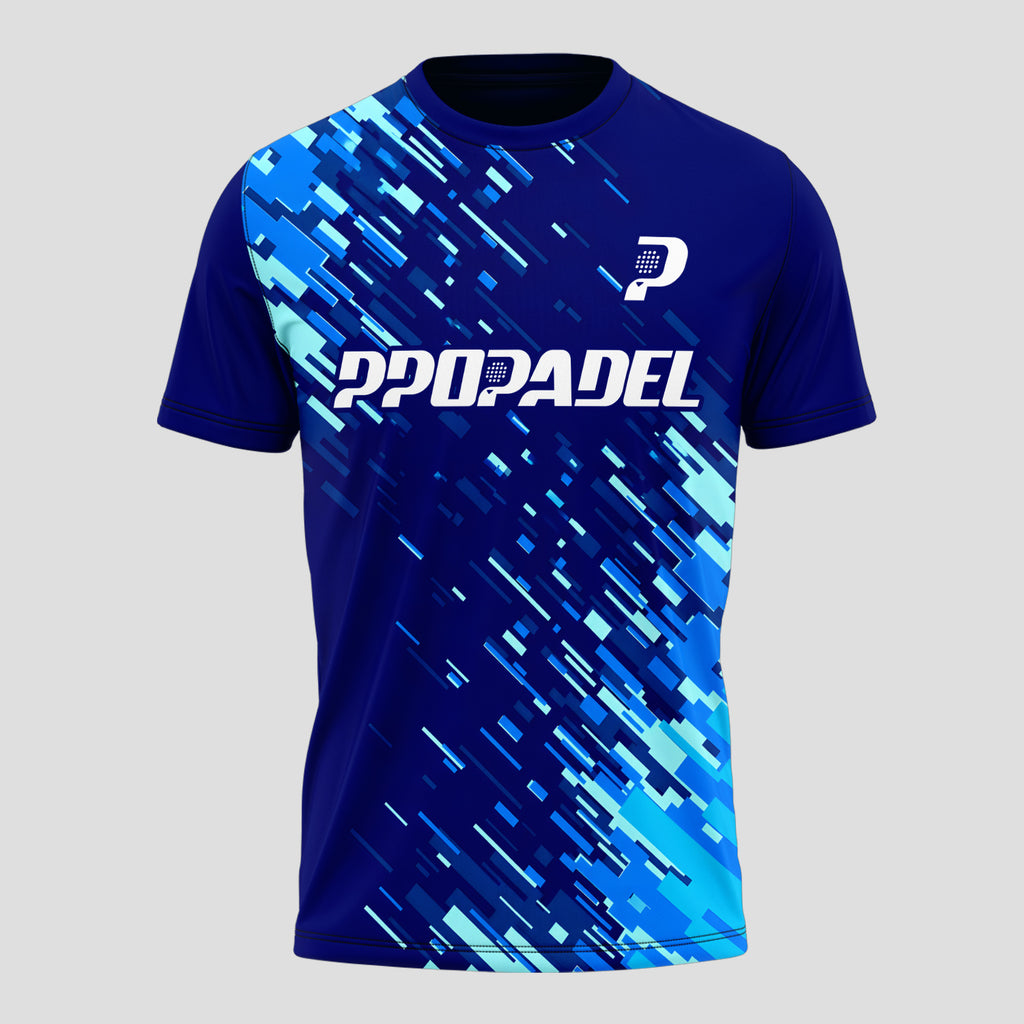 Navy Blue and Digital Sky Blue – Padel T-Shirt