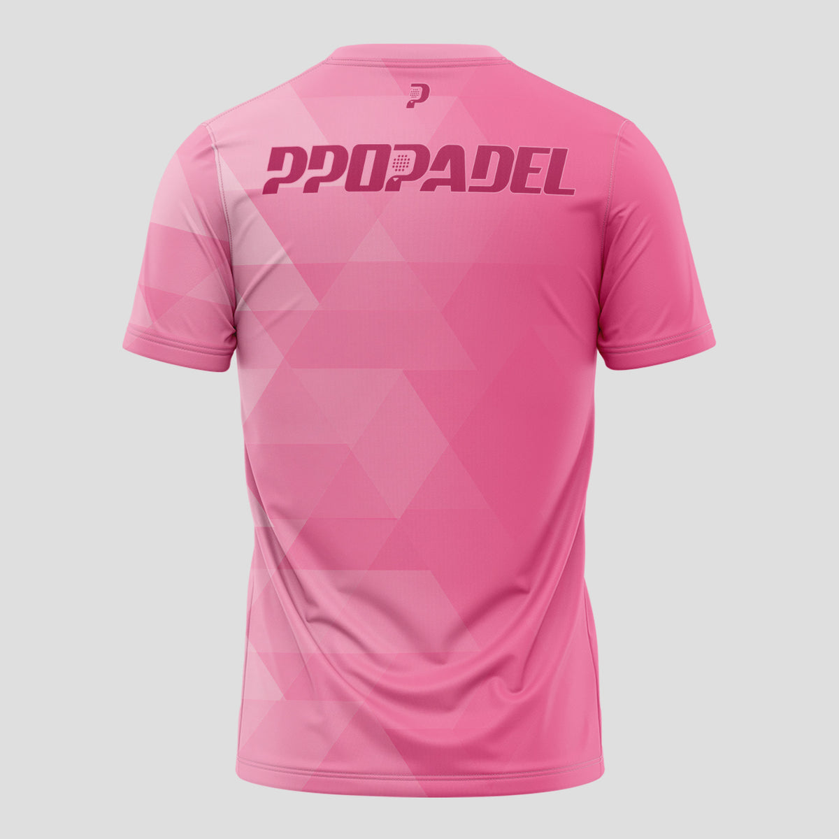 Patrón de Polígonos Rosa Magenta Camiseta de Pádel
