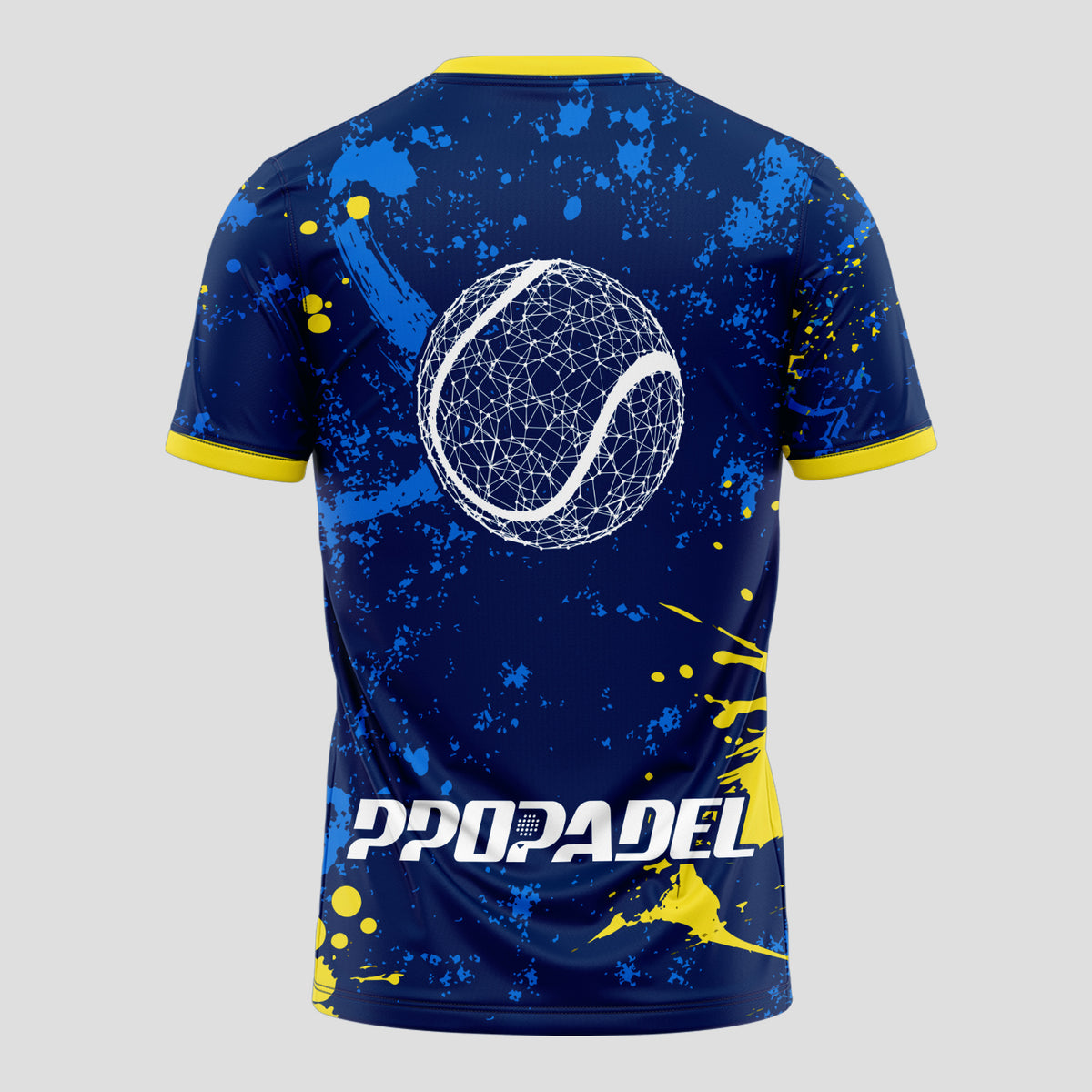 Blue And Yellow Abstract Style Padel T-Shirt