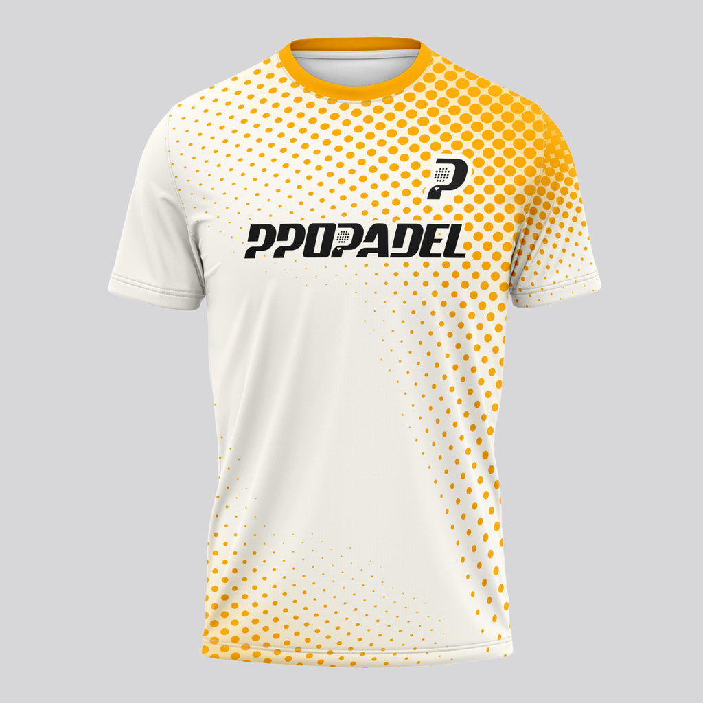 Design Phrase Padel Printed Sleeves Orange Padel T-Shirt