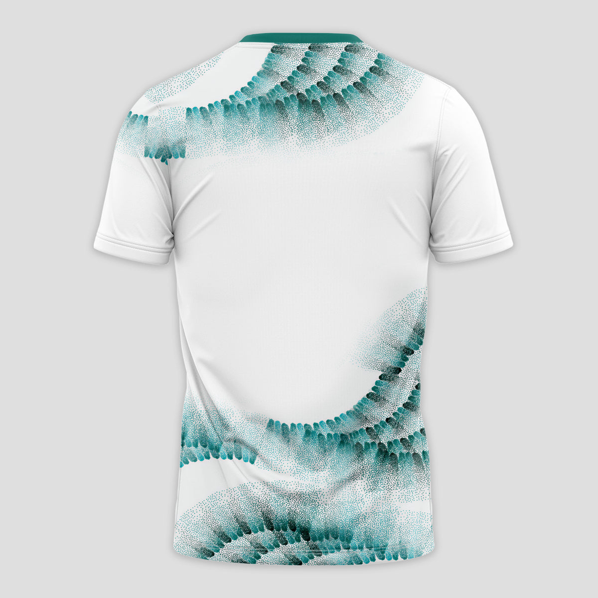Green Scale Pattern White Feature Padel T-Shirt