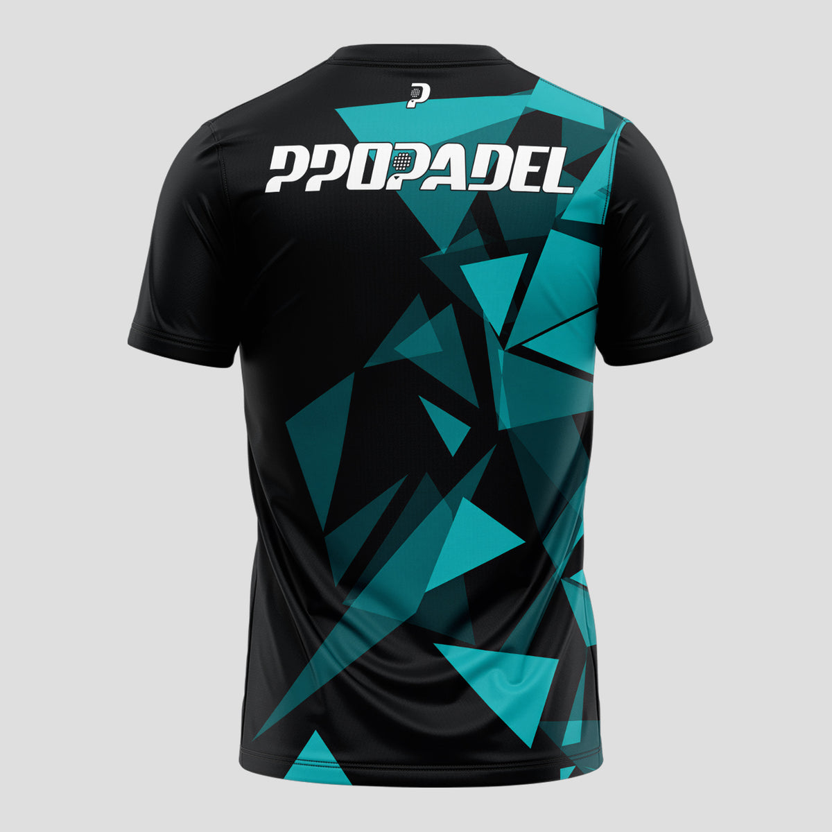 Patrón de Triángulos Teal Geométrico Camiseta de Pádel
