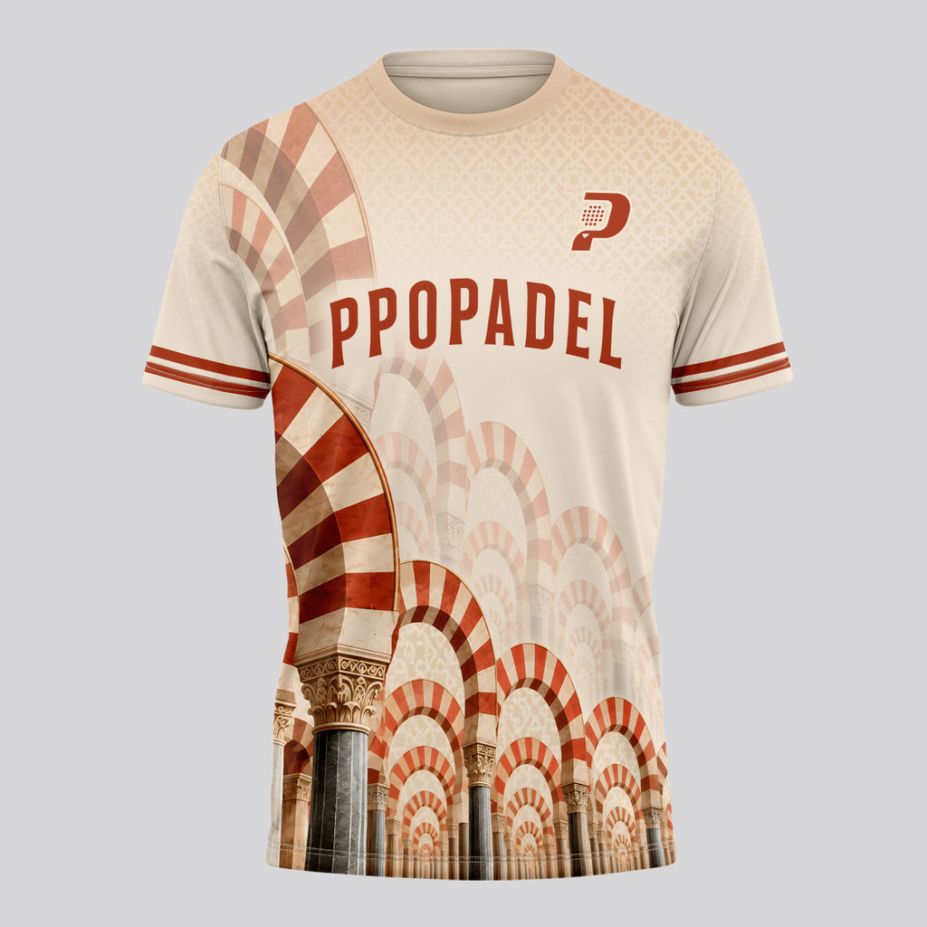 Design Phrase Padel Printed Sleeves Orange Padel T-Shirt