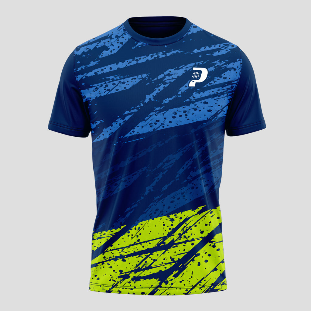 Diseño Graffiti Abstracto Azul Verde Lima Moderno Camiseta de Pádel