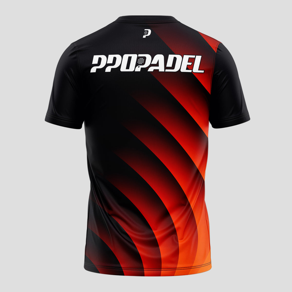 Diseño de Ondas Rojo Naranja Destacado Camiseta de Pádel