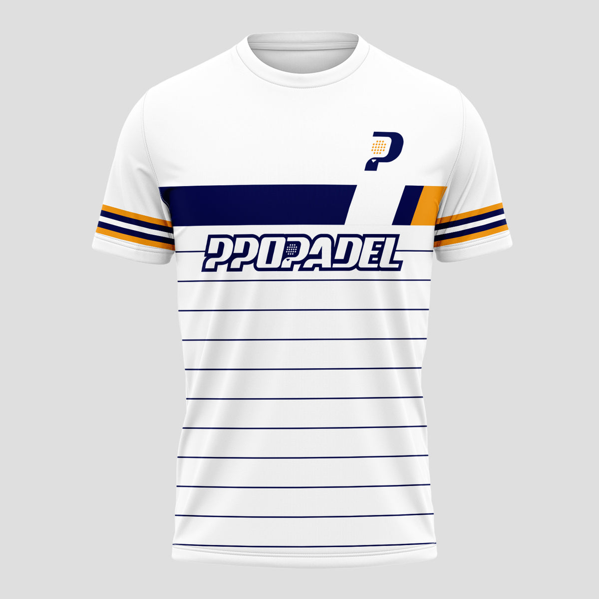 Diseño de Bloque Azul Marino Naranja Moderno Camiseta de Pádel