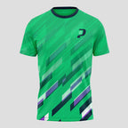 Verde Con Líneas Diagonales Multicolores Camiseta De Pádel