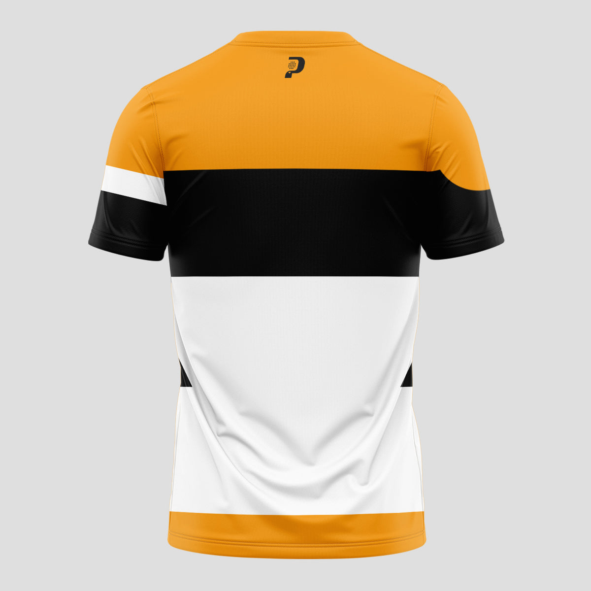 Diseño de Bloques de Color Amarillo Negro Blanco Camiseta de Pádel