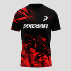 Black Red Abstract Fragments – Padel T-shirt