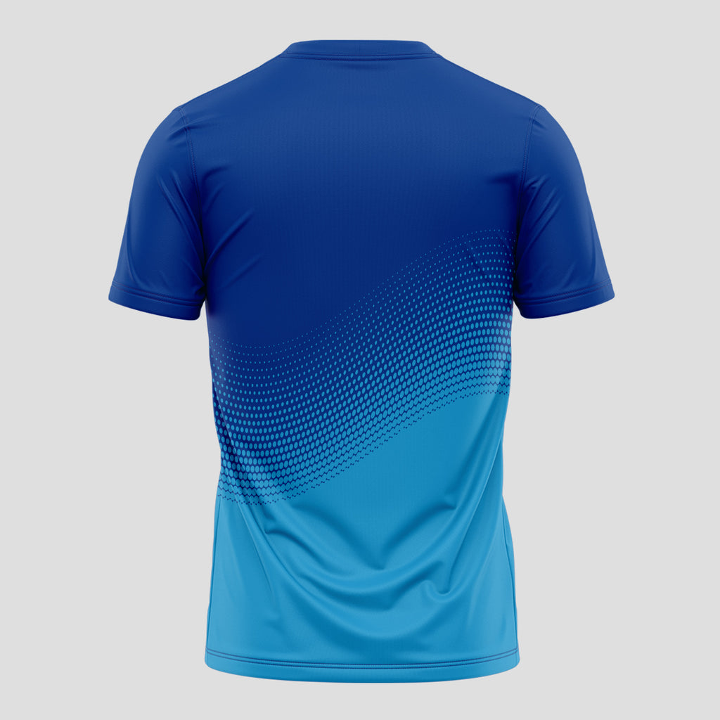 Degradé Blue Halftone Print – Padel T-Shirt