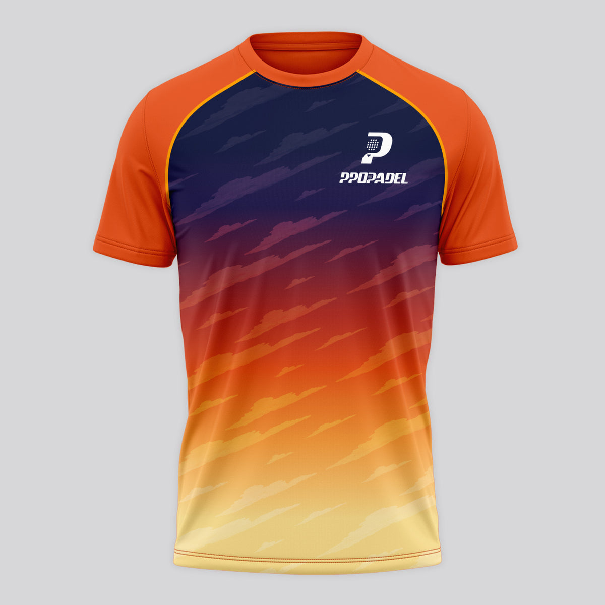 Design Phrase Padel Printed Sleeves Orange Padel T-Shirt