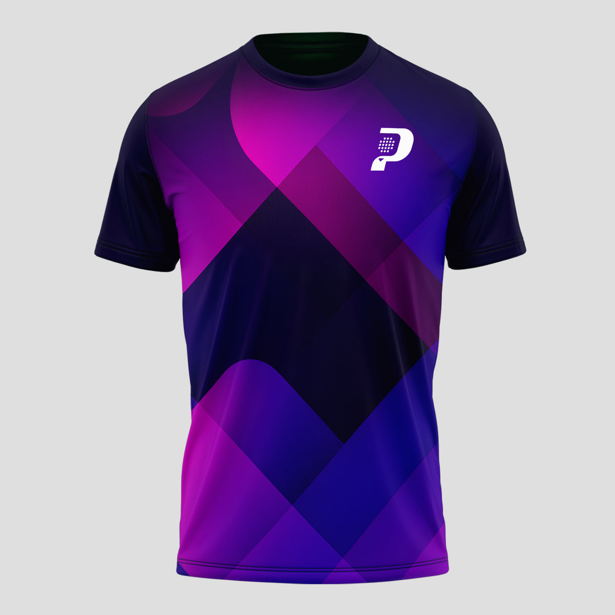 Patrón De Bloques Geométricos Violeta Rosa Camiseta De Pádel