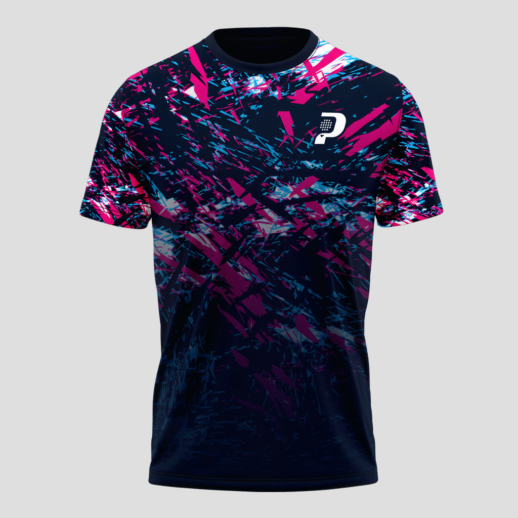 Diseño Graffiti Salpicaduras Rosa Azul Negro Camiseta De Pádel
