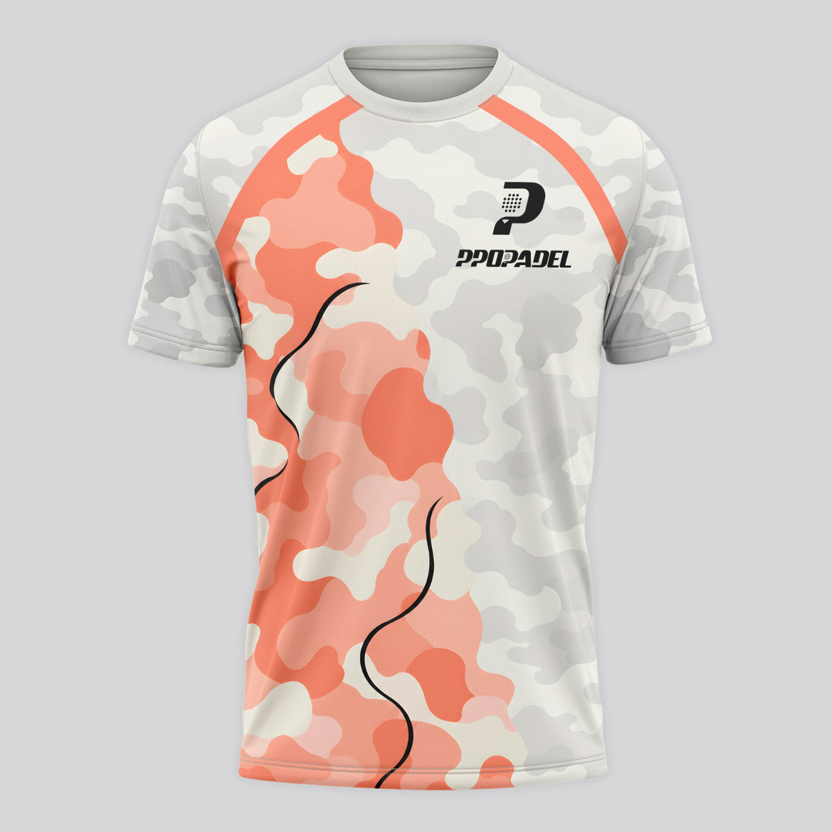 Design Phrase Padel Printed Sleeves Orange Padel T-Shirt