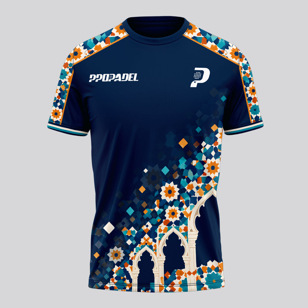 Design Phrase Padel Printed Sleeves Orange Padel T-Shirt