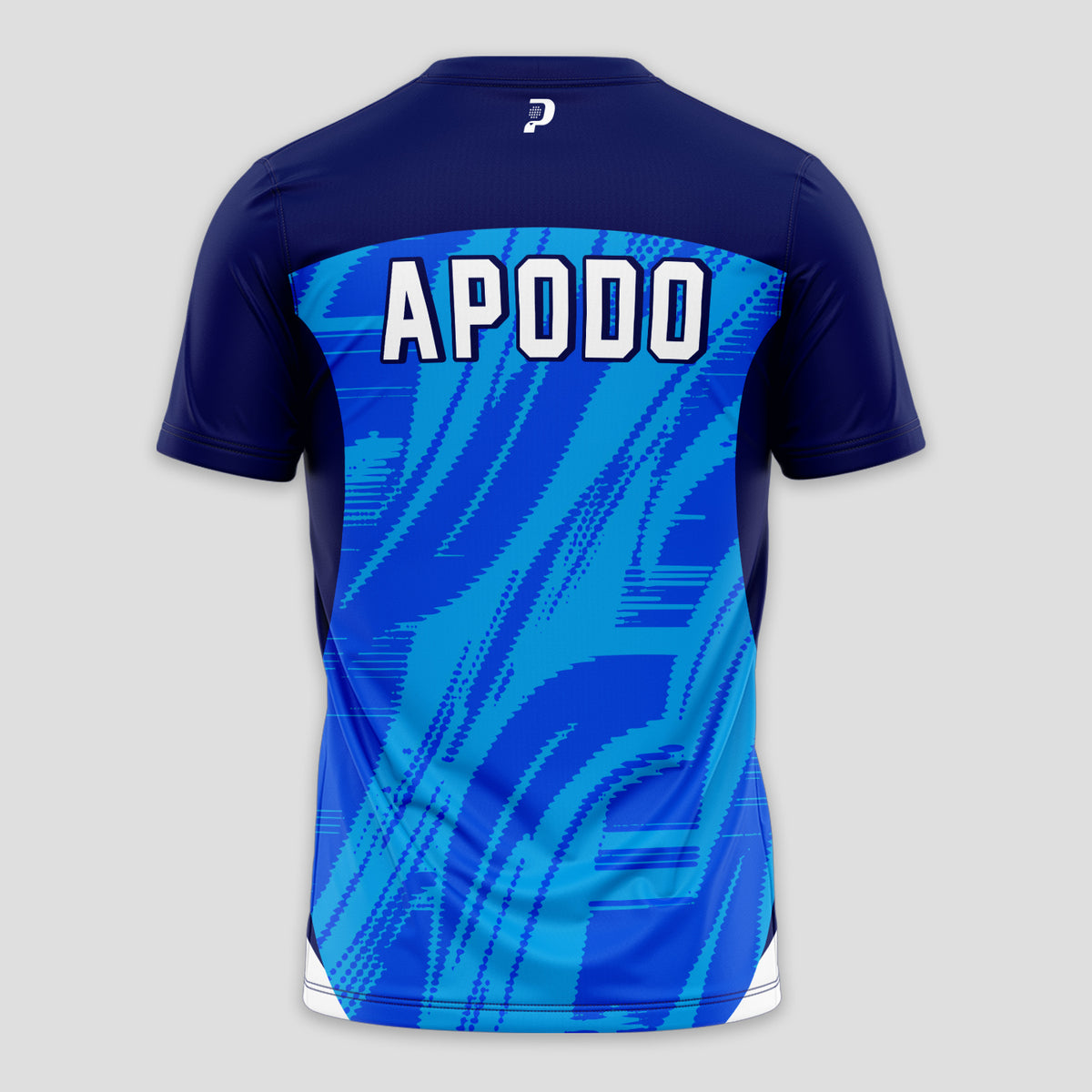 Black With Geometric Pattern And P Padel Logo Padel T-Shirt