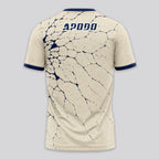 Patrón Grietas Azul Marino Destacado Camiseta de Pádel