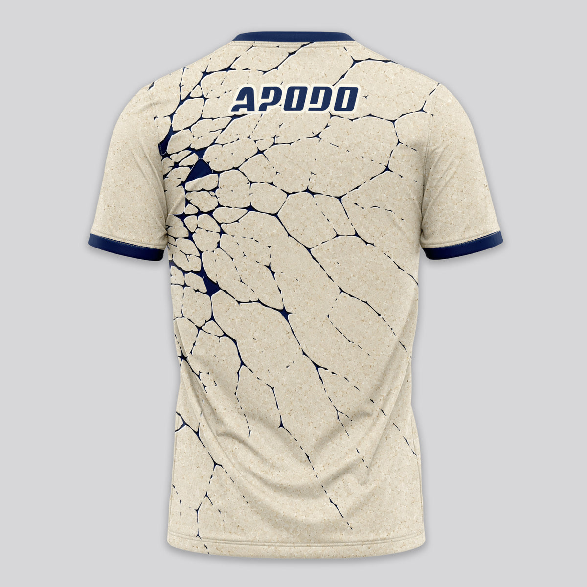 Patrón Grietas Azul Marino Destacado Camiseta de Pádel