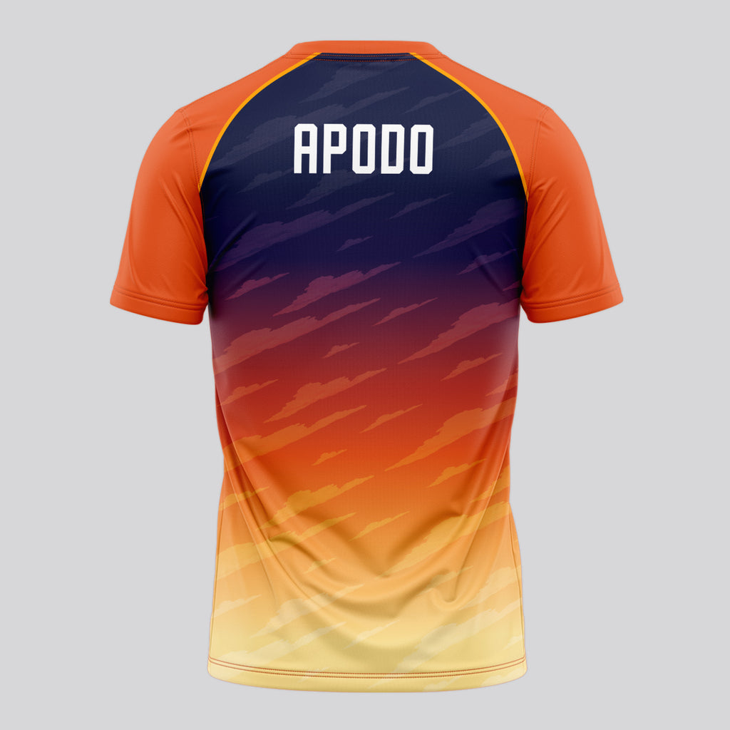 Design Phrase Padel Printed Sleeves Orange Padel T-Shirt