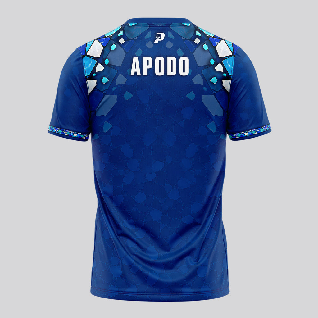 Blue Mosaic Pattern Padel T-Shirt