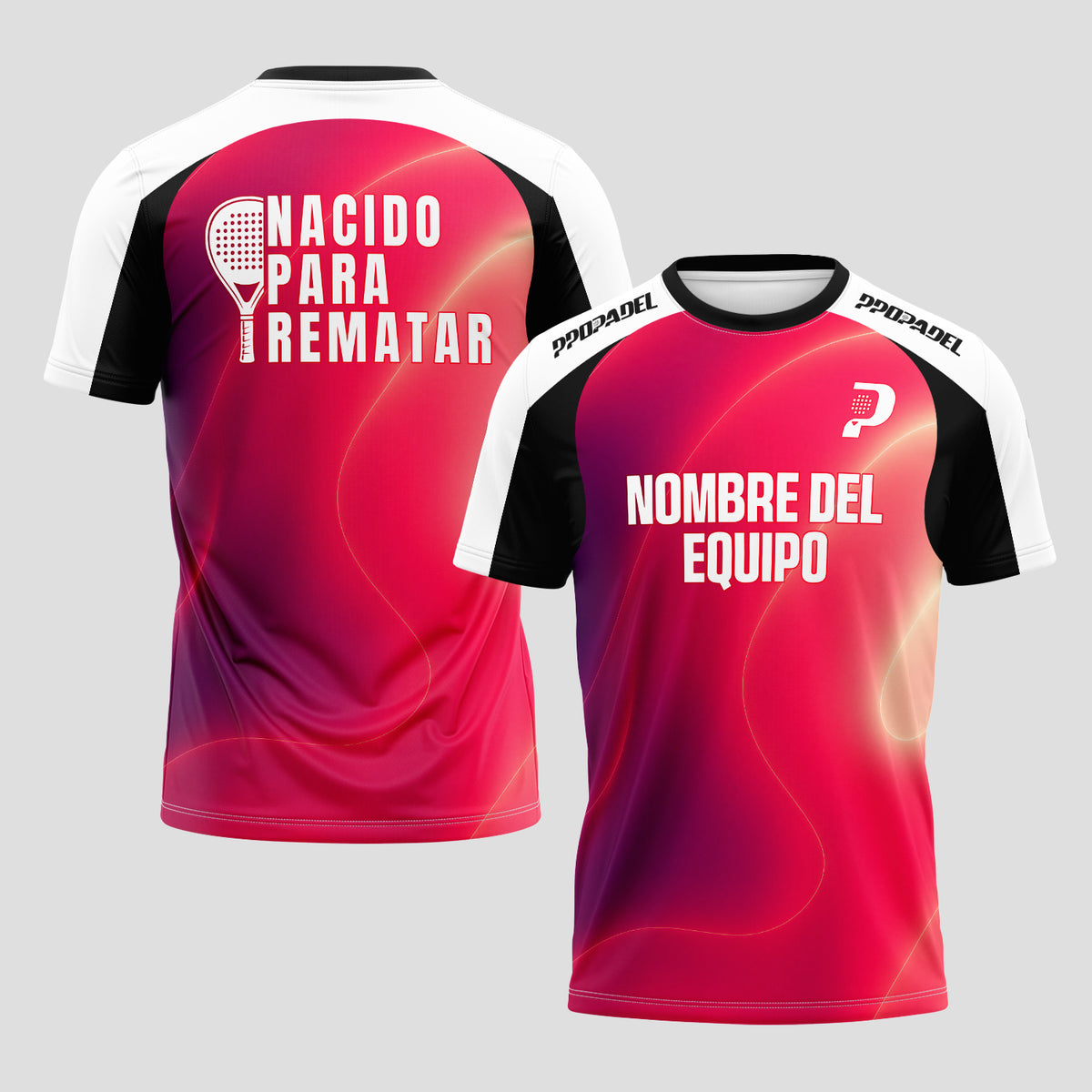 Design Phrase Born to Finish Red Gradient Padel T-Shirt