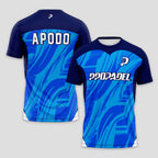 Black With Geometric Pattern And P Padel Logo Padel T-Shirt