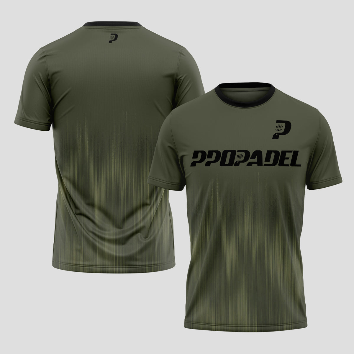Estilo Deportivo Verde Oliva Minimalista – Camiseta de Pádel