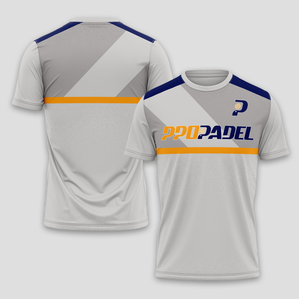 Estilo Deportivo Gris y Naranja – Camiseta de Pádel