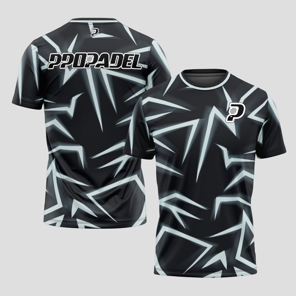 Black and White Peaks Design – Padel T-Shirt