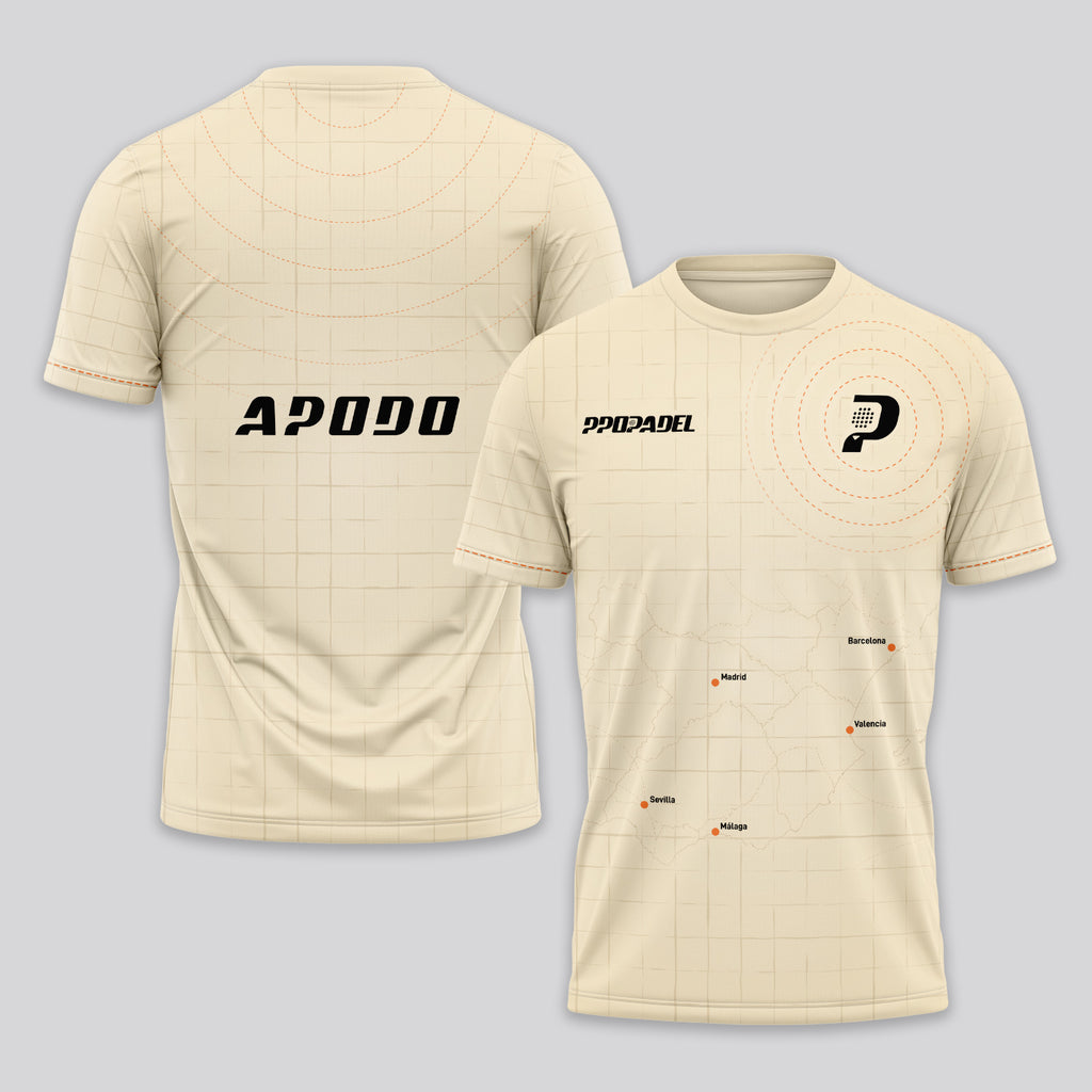 Design Phrase Padel Printed Sleeves Orange Padel T-Shirt