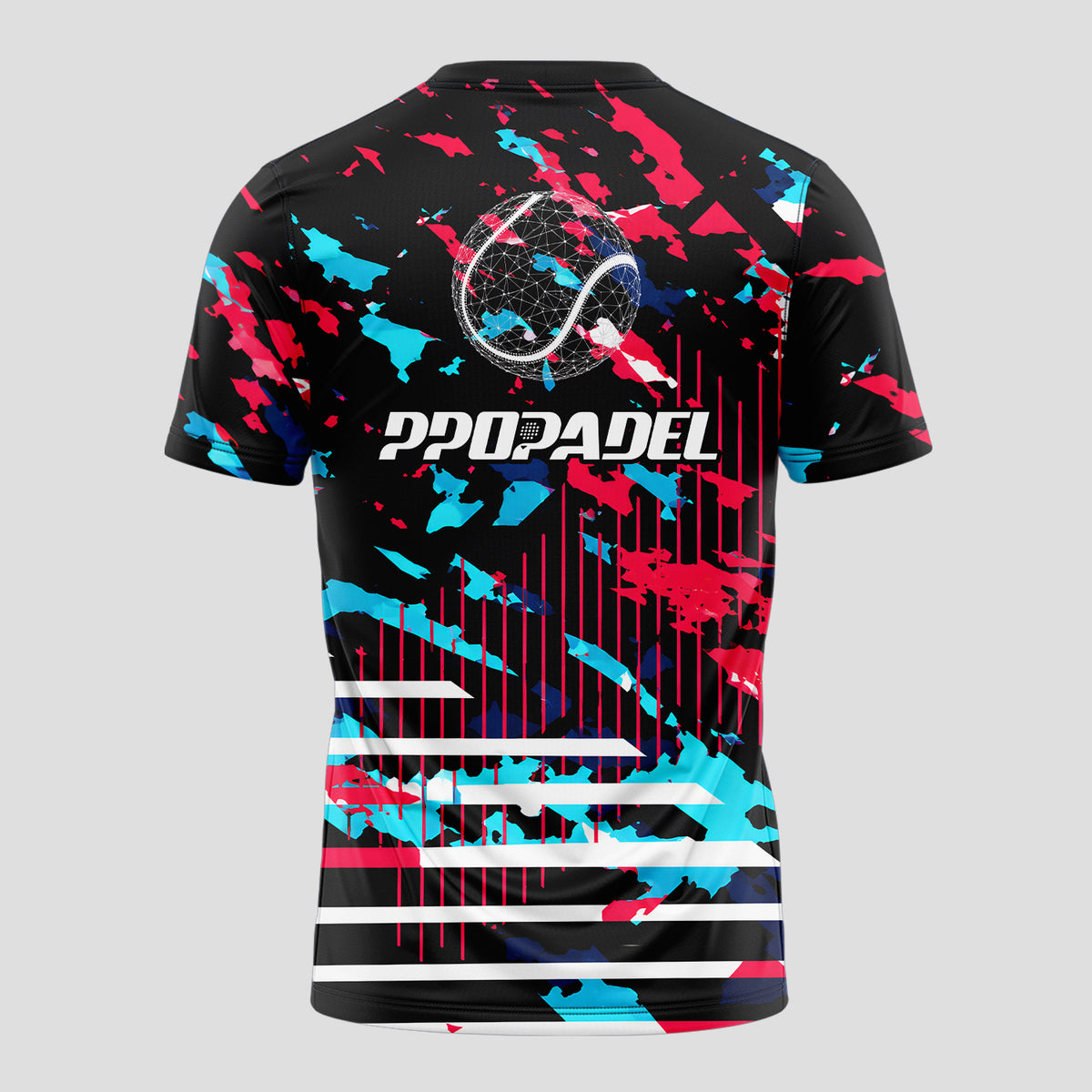Patrón Camuflaje Salpicaduras Rosa Azul Negro Camiseta De Pádel