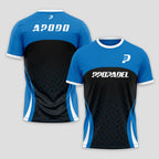 Blue Black With Geometric Print Padel T-Shirt