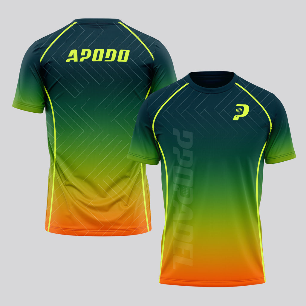 Design Phrase Padel Printed Sleeves Orange Padel T-Shirt