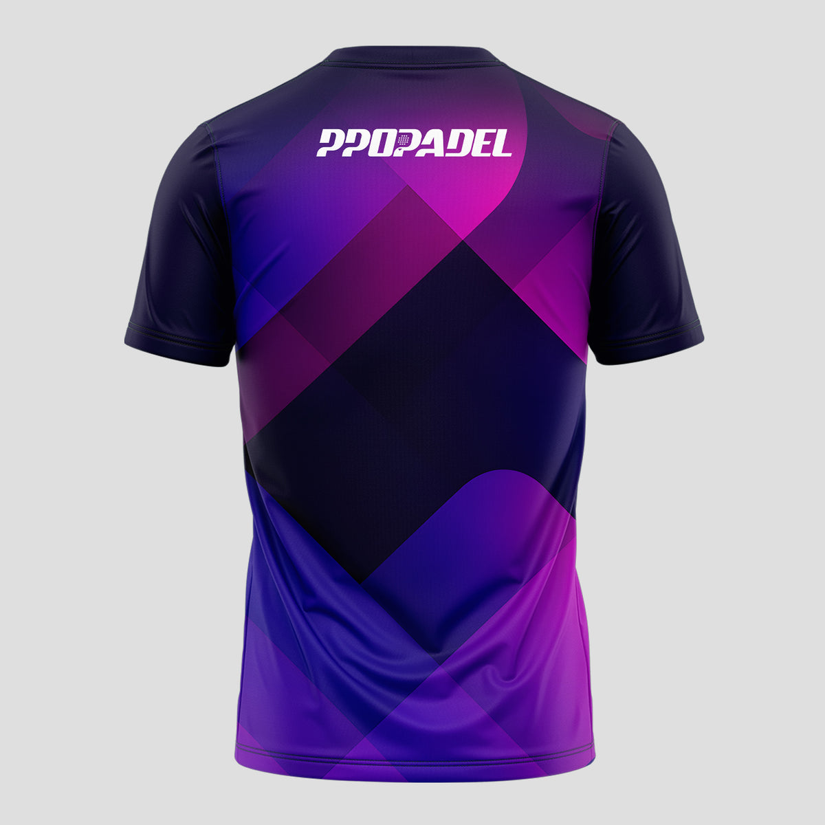 Patrón De Bloques Geométricos Violeta Rosa Camiseta De Pádel
