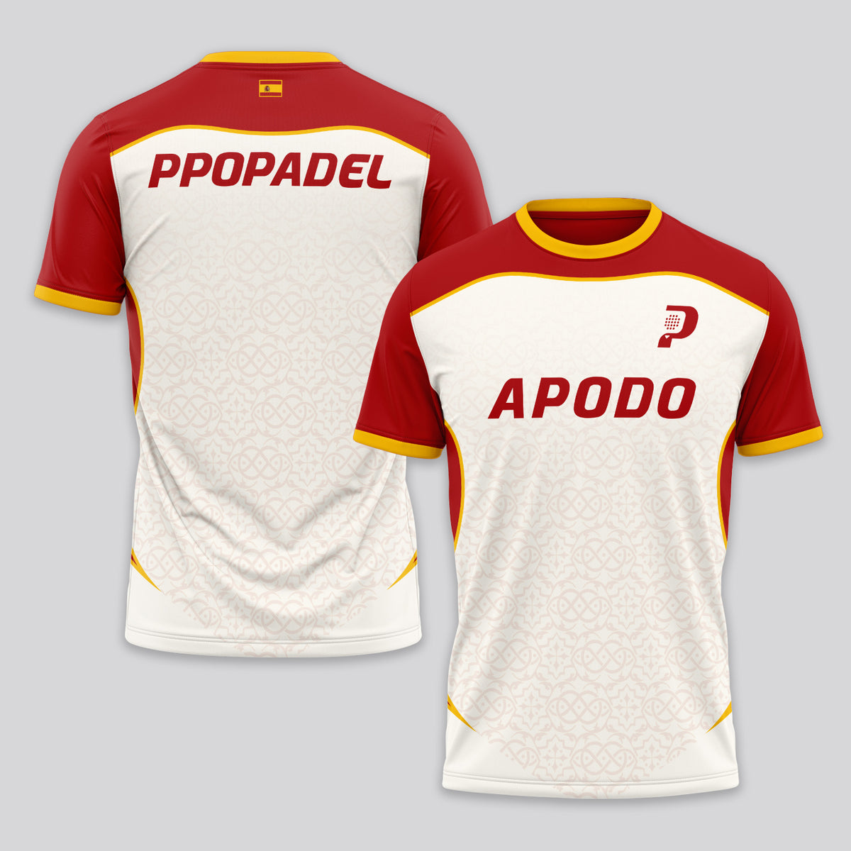 Design Phrase Padel Printed Sleeves Orange Padel T-Shirt