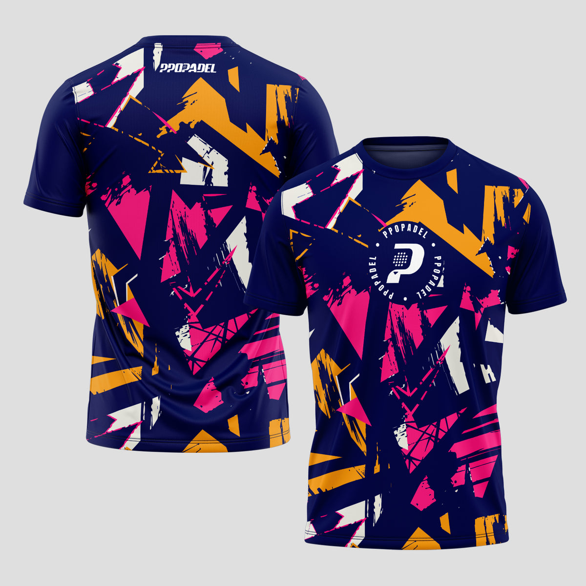 Patrón de Pinceladas Abstractas Multicolor Camiseta de Pádel