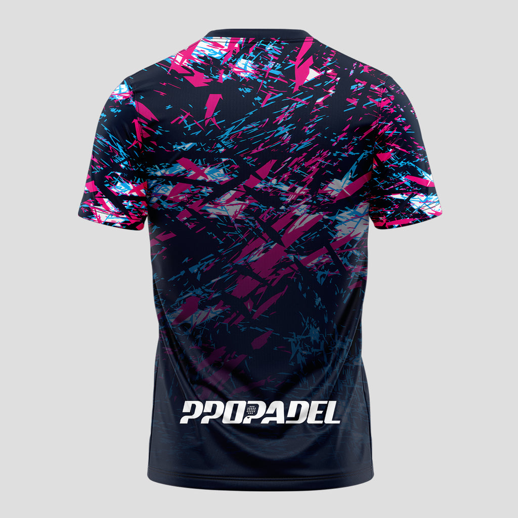 Diseño Graffiti Salpicaduras Rosa Azul Negro Camiseta De Pádel