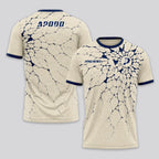 Patrón Grietas Azul Marino Destacado Camiseta de Pádel
