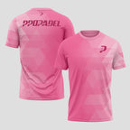 Patrón de Polígonos Rosa Magenta Camiseta de Pádel